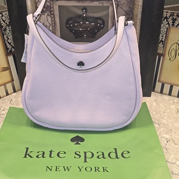NWT- Kate Spade Kayla Pebbled Leather Large Hobo Lilac